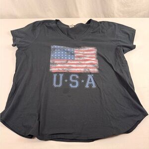 Fifth Sun Black USA Flag Short Sleeve Tee